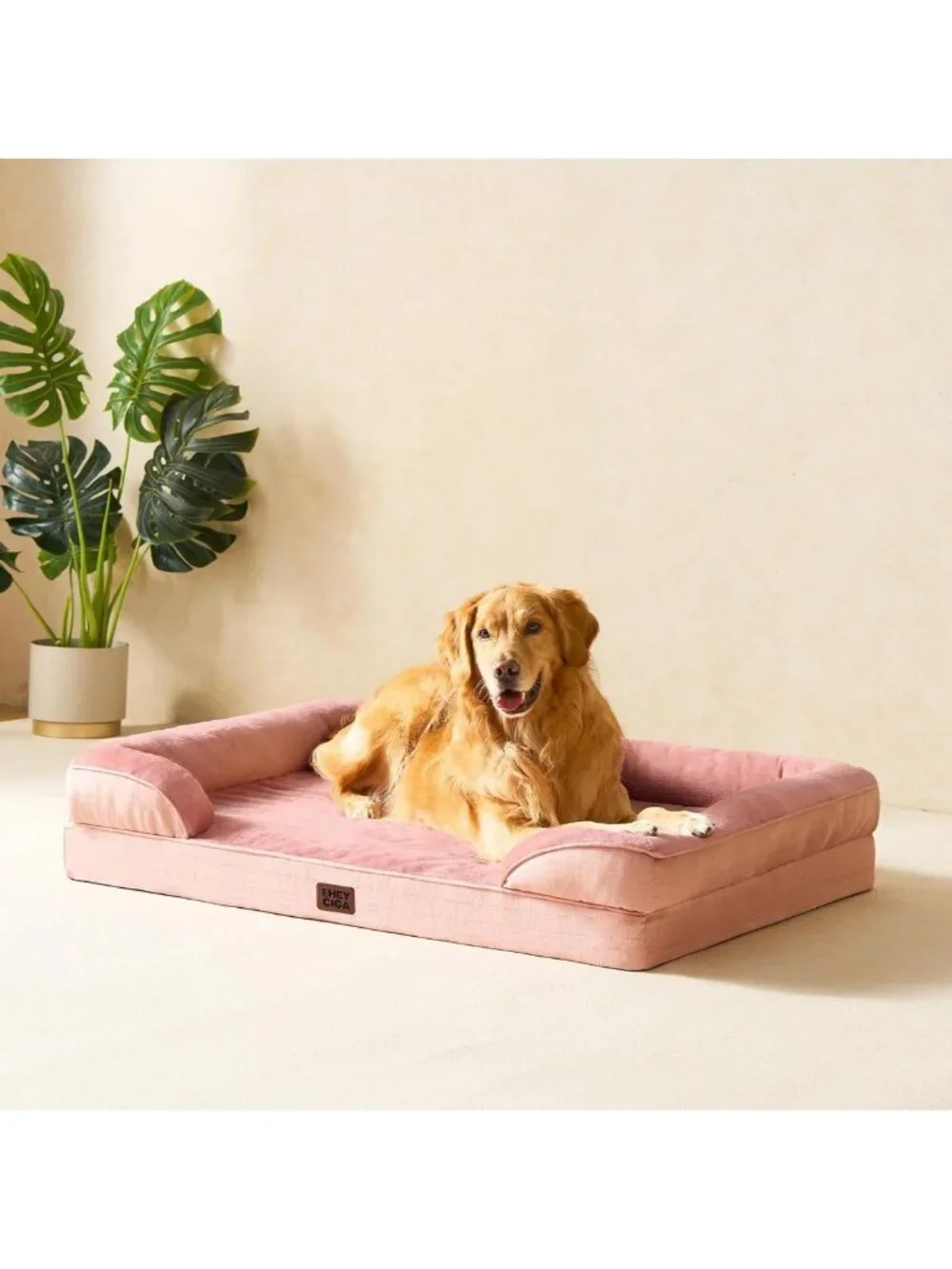 Cozy Waterproof Memory Foam Dog Bed for Large Dogs, Non-Slip, Washable Cover